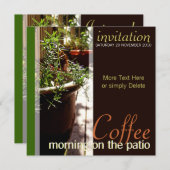 Invitation Le matin du café sur l'invitation du Patio (Devant / Derrière)
