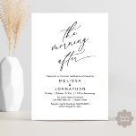 Invitation Le matin suivant, Romantic Post Mariage Brunch<br><div class="desc">Marquez le début de votre éternité avec élégance en utilisant notre romantique elopement contemporain noir et blanc mariage à thème joyeusement après la carte d'invitation de fête de brunch, "Le matin après". Parfait pour les couples qui souhaitent profiter de leur joyeux événement, cette invitation exhale le raffinement avec un soupçon...</div>
