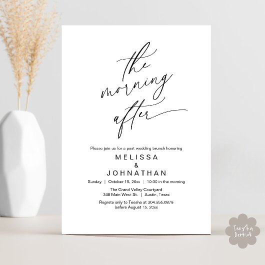 Invitation Le matin suivant, Romantic Post Mariage Brunch
