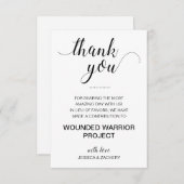 Invitation Le Merci fait un don à un Mariage de bienfaisance (Devant / Derrière)