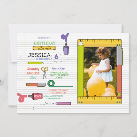 Invitation Le métier stationnaire de partie parque (Devant)