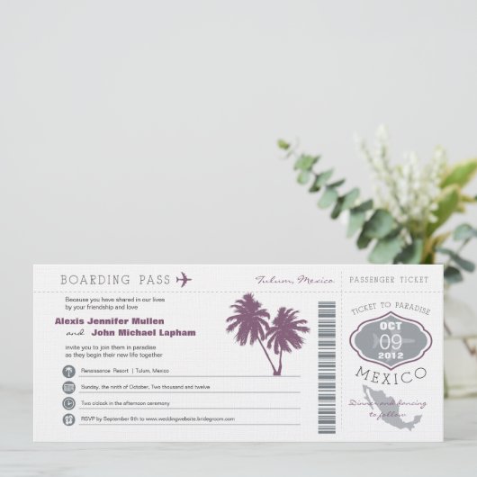 Invitation Le Mexique embarquant l'invitation de PassWedding (Debout devant)