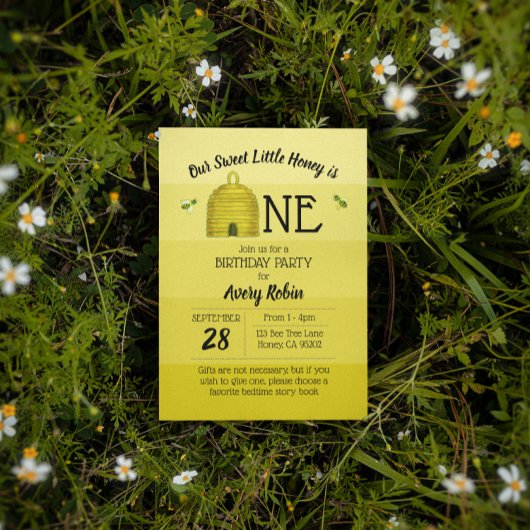 Invitation Le miel doux est un premier anniversaire