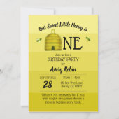 Invitation Le miel doux est un premier anniversaire (Devant)