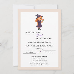 Invitation Le mignon ange sur le chemin Baby shower d'Hallowe