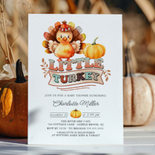 Invitation Le mignon Baby shower d'action de grâces en Turqui