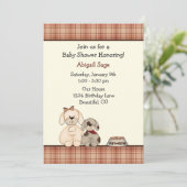 Invitation Le mignon Chien et le Baby shower de maman Garçon (Debout devant)