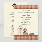 Invitation Le mignon Chien et le Baby shower de maman Garçon (Devant / Derrière)