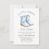 Invitation Le mignon petit cowboy sur le chemin Baby shower g (Devant)