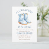 Invitation Le mignon petit cowboy sur le chemin Baby shower g (Debout devant)