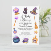 Invitation Le mignon sorcier brasse le Baby shower d'Hallowee (Debout devant)