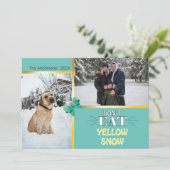 Invitation Le Modèle photo de Noël ne mange pas la neige jaun (Debout devant)