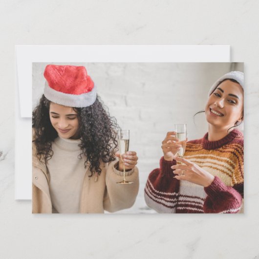 Invitation Le Modèle photo de Noël ne mange pas la neige jaun (Dos)