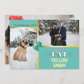 Invitation Le Modèle photo de Noël ne mange pas la neige jaun (Devant / Derrière)