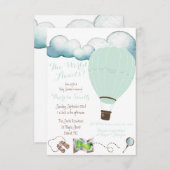 Invitation Le monde attend ! Baby shower à bulle à air chaud  (Devant / Derrière)