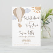 Invitation Le monde attend ! Invit Baby shower neutre pour le (Debout devant)
