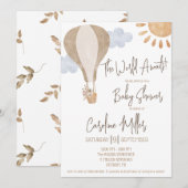Invitation Le monde attend ! Invit Baby shower neutre pour le (Devant / Derrière)