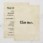 Invitation Le monde de l'apocalypse met fin à la prophétie ma (Devant / Derrière)