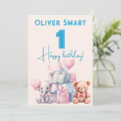 Invitation Le monde magique de 1 célébration (Debout devant)