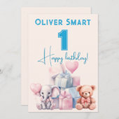 Invitation Le monde magique de 1 célébration (Devant / Derrière)