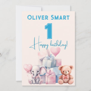 Invitation Le monde magique de 1 célébration