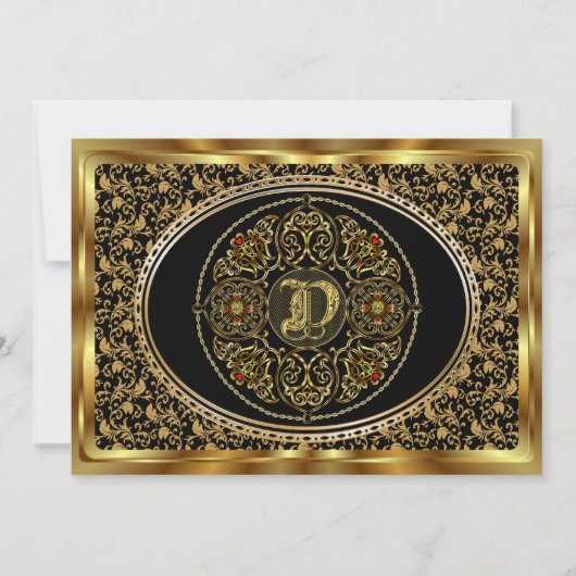 Invitation Le monogramme D un d'une vue de sorte note svp (Devant)