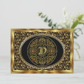 Invitation Le monogramme D un d'une vue de sorte note svp (Debout devant)