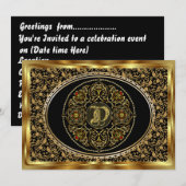 Invitation Le monogramme D un d'une vue de sorte note svp (Devant / Derrière)