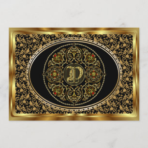 Invitation Le monogramme D un d'une vue de sorte note svp
