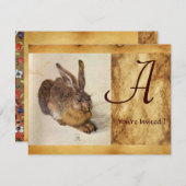 Invitation LE MONogramme DU RABBIT ( Jeune Lièvre ) (Devant / Derrière)