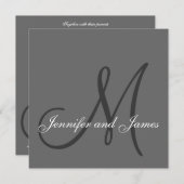 Invitation Le monogramme élégant d'invitations de mariage (Devant / Derrière)