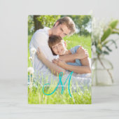 Invitation Le monogramme turquoise vert appelle le mariage (Debout devant)