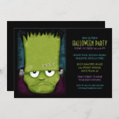 Invitation Le Monster Halloween Party de Grumpy Frankenstein (Devant / Derrière)