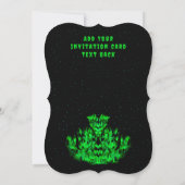 Invitation Le monstre de flamme verte dans le ciel étoilé (Dos)
