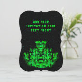 Invitation Le monstre de flamme verte dans le ciel étoilé (Debout devant)
