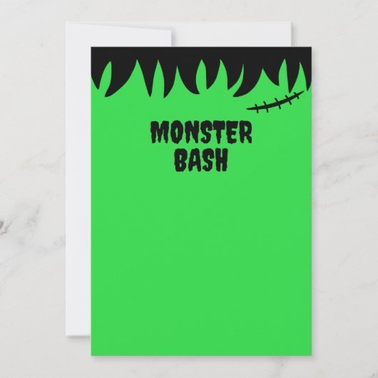 Invitation Le monstre de Frankenstein coud des cicatrices et (Devant)