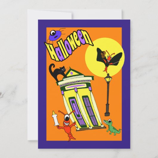 Invitation Le monstre du marais Cajun Halloween (Devant)