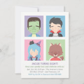 Invitation Le monstre mignon de Halloween badine des (Devant)