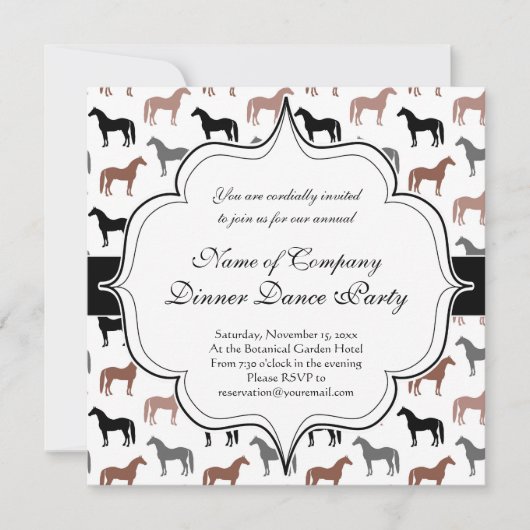 Invitation Le Motif de Horse Lover (Devant)