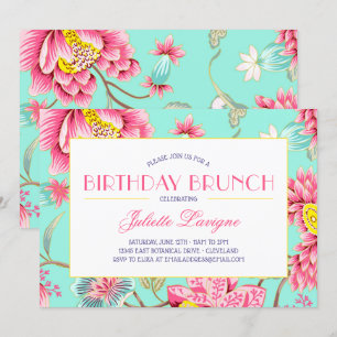 Invitation Le Motif Floral à Pink et Aqua