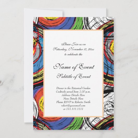 Invitation Le Motif moderne de Grunge Swirl (Dos)