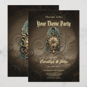 Invitation Le mystérieux mouvement steampunk. (Devant / Derrière)