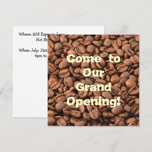 Invitation Le nectar de café des dieux ! (Devant / Derrière)