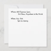 Invitation Le nectar de café des dieux ! (Dos)