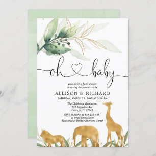 Invitation Le neutre de genre couple le baby shower, jungle