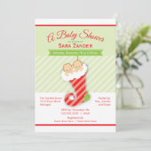 Invitation Le neutre jumelle l'invitation de baby shower (Debout devant)