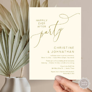 Invitation Le New Mr and Mrs, Mariage Elopement Dinner Party