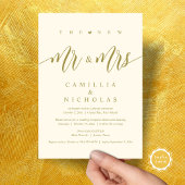 Invitation Le New Mr and Mrs, Mariage Elopement Dinner Party
