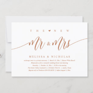 Invitation Le New Mr and Mrs, Modern Mariage Dinner Party