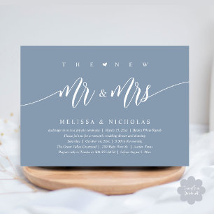 Invitation Le New Mr and Mrs, Modern Mariage Dinner Party